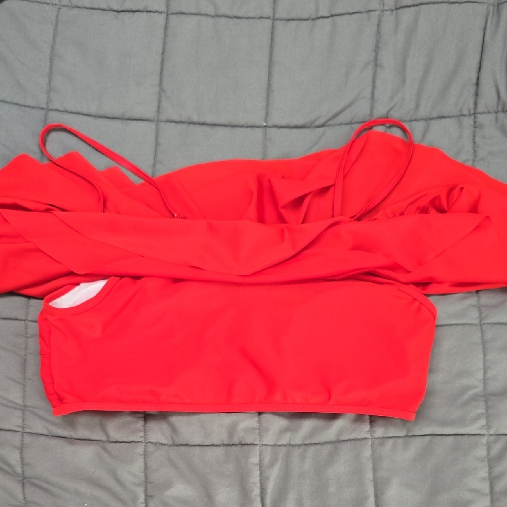 Red Ruffled Bikini Top - Picture 3 of 3